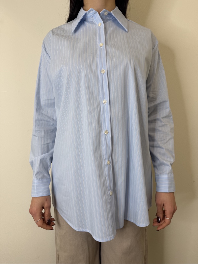 camicia celeste con doppia chiusura motel