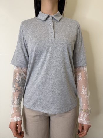 POLO MANICA PIZZO GRIGIA SUSYMIX