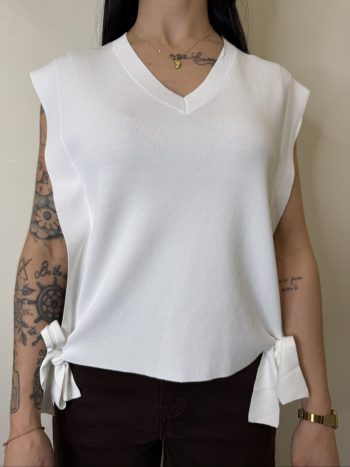 gilet lacci bianco susymix