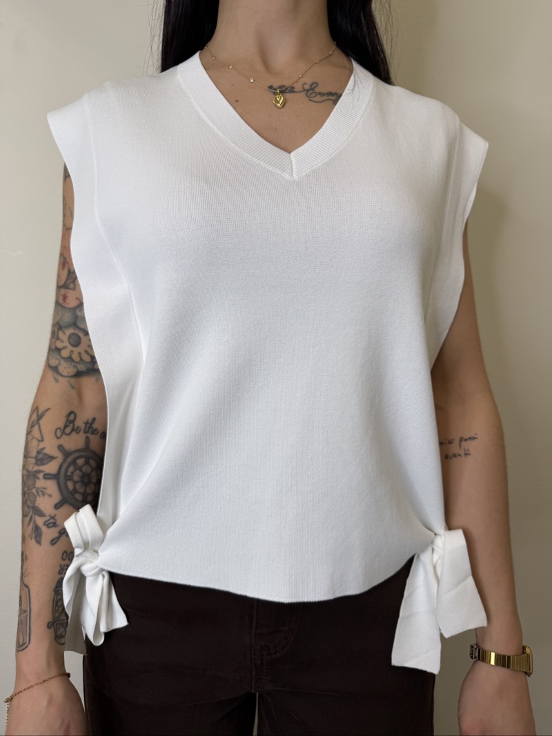 gilet lacci bianco susymix