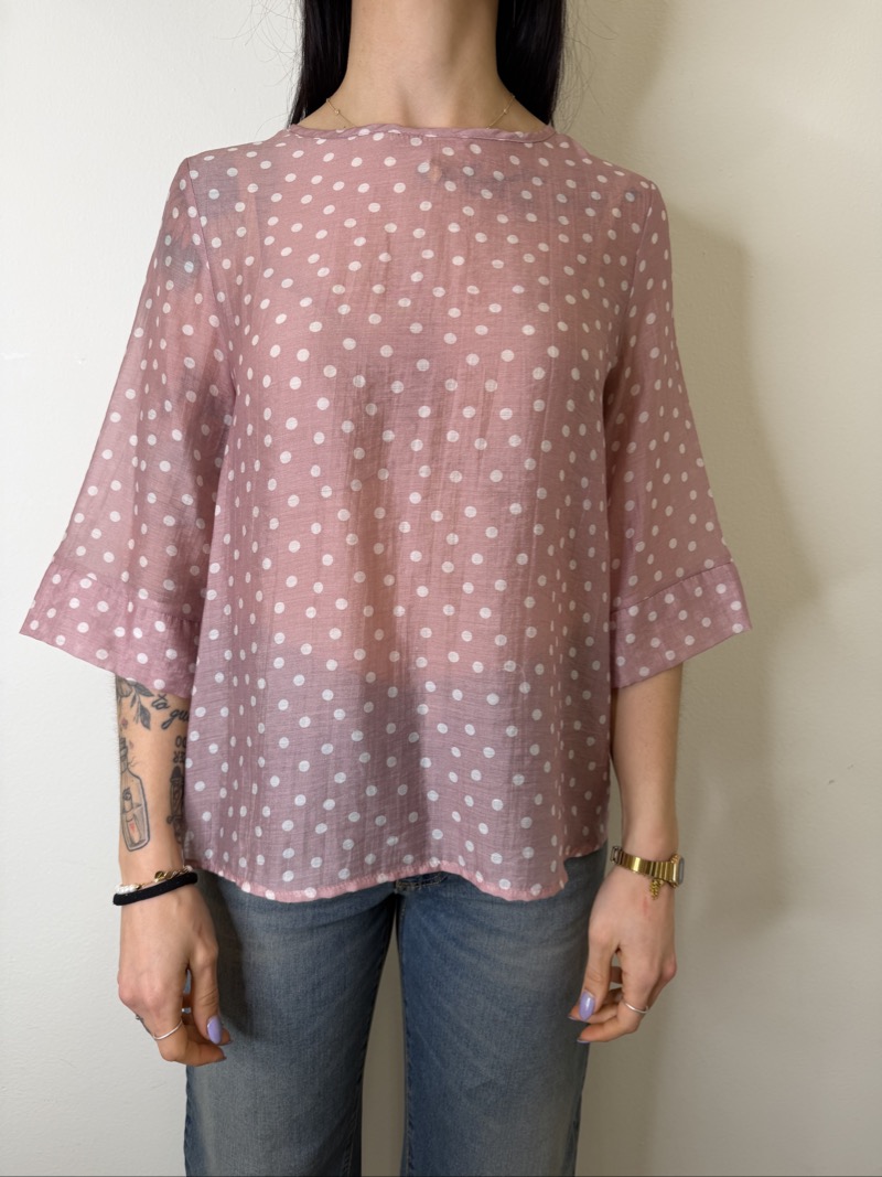 blusa rosa pois prani