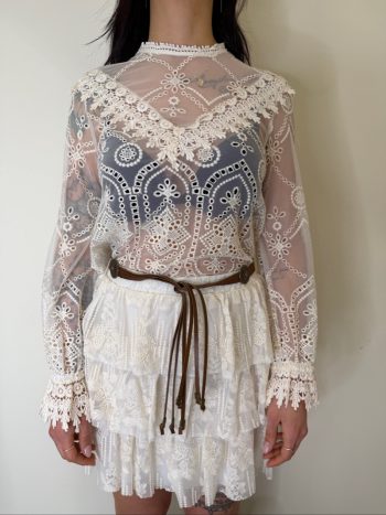 maglia ricamata semi trasparente motel