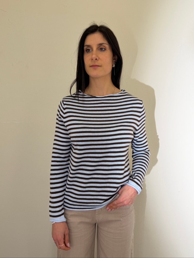 maglia righe moro/celeste endi
