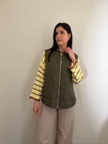 gilet trapuntato verde militare susymix