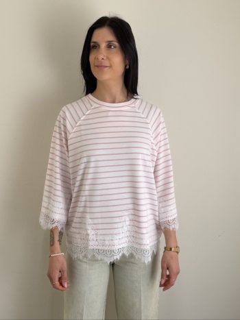 MAGLIA RIGA ROSA PIZZO SUSYMIX
