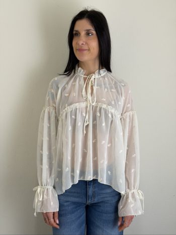 CAMICIA RICAMATA LATTE SUSYMIX