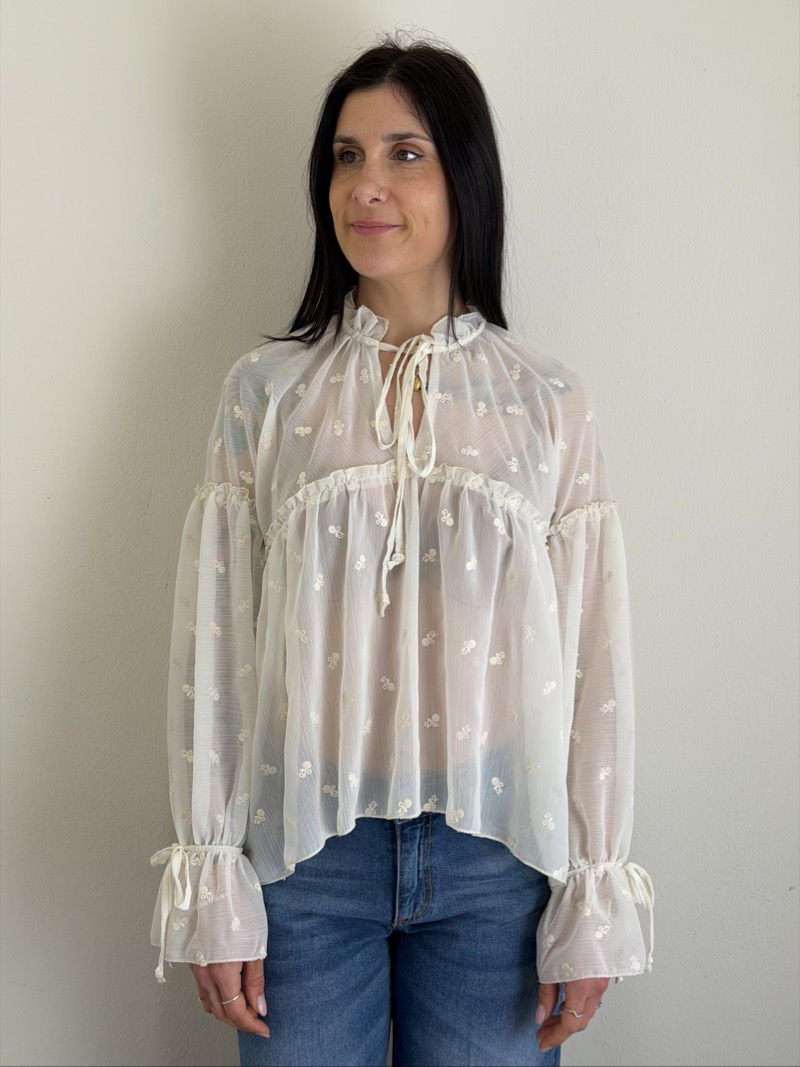 CAMICIA RICAMATA LATTE SUSYMIX