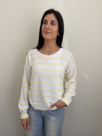 maglia riga bianco giallo motel