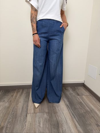 pantalone palazzo cotone denim susymiix