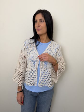 cardigan lacci crochet latte susymix