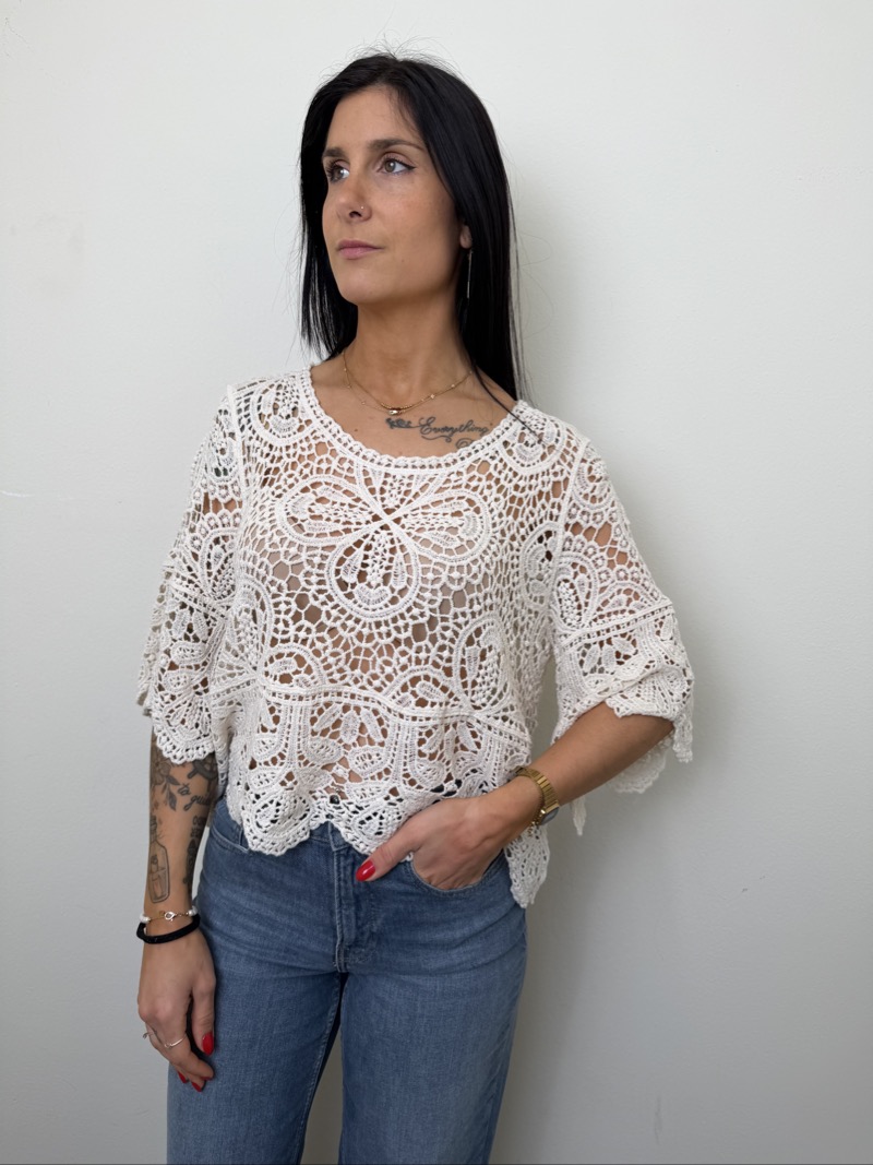 maglia crochet latte susymix