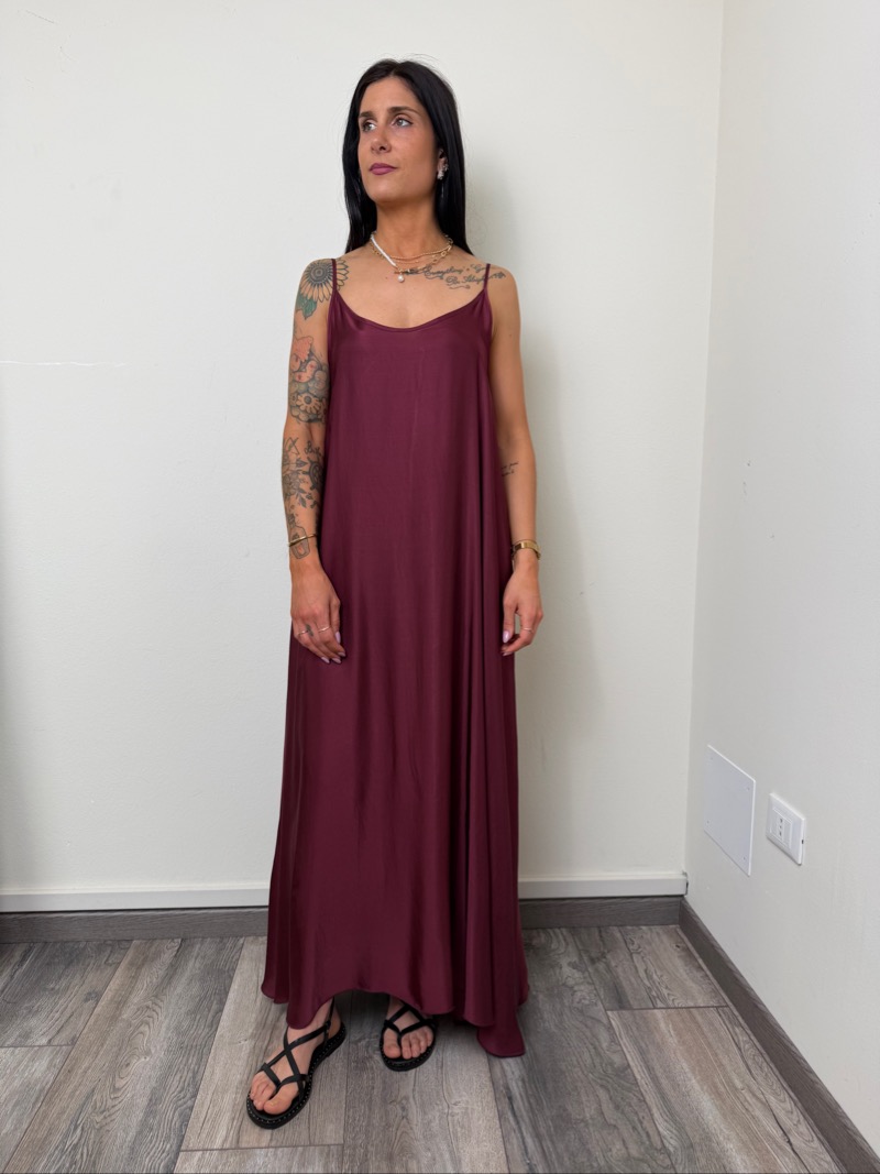 abito satin Tibet rosso motel