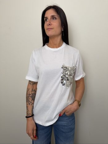 T SHIRT NATURALE PAILLETTES MOTEL