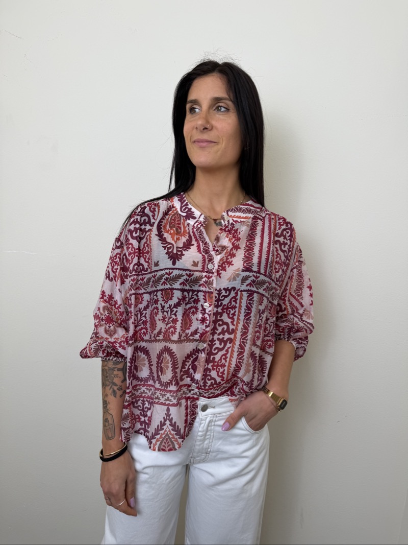 CAMICIA FANTASIA BORDEAUX SUSYMIX