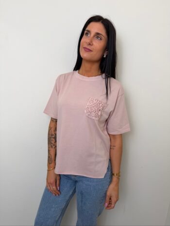 t shirt rosa taschino crochet susymix