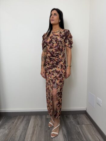 abito spacco floreale moro susymix