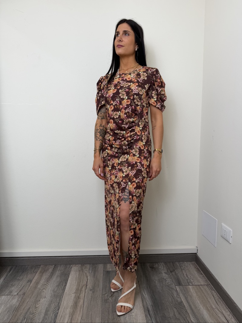 abito spacco floreale moro susymix