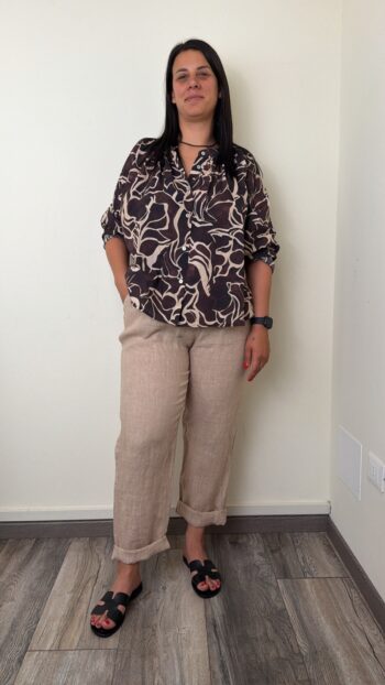 pantalone lino beige susy star