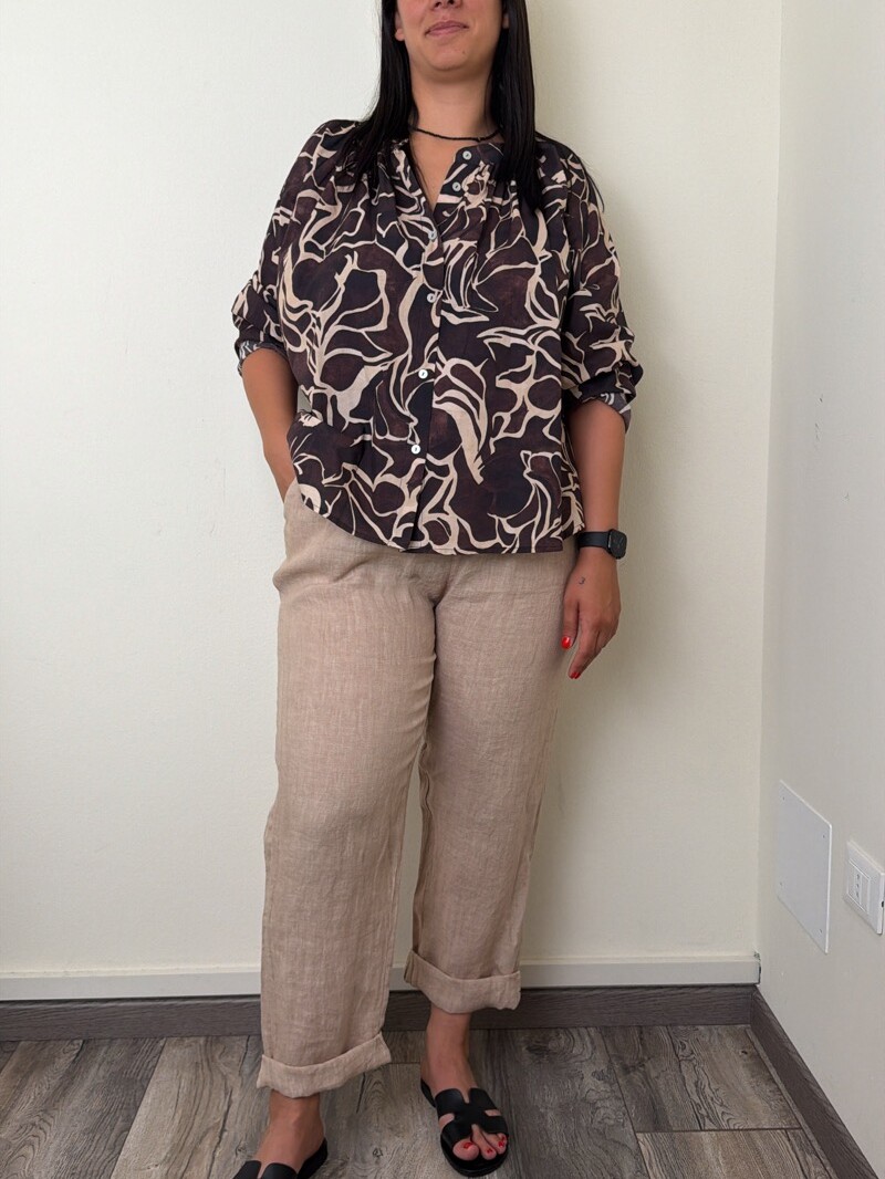 pantalone lino beige susy star
