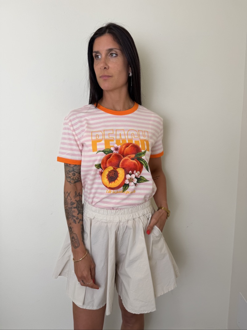 t shirt peach righe susymix