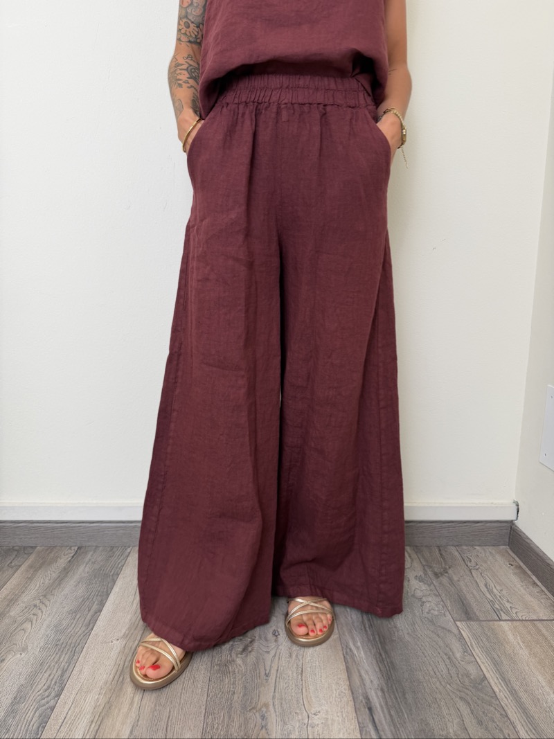 pantalone palazzo lino fico susymix