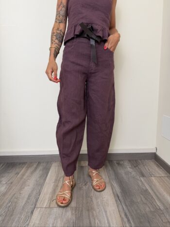 PANTALONE LINO BARREL FICO SUSYMIX
