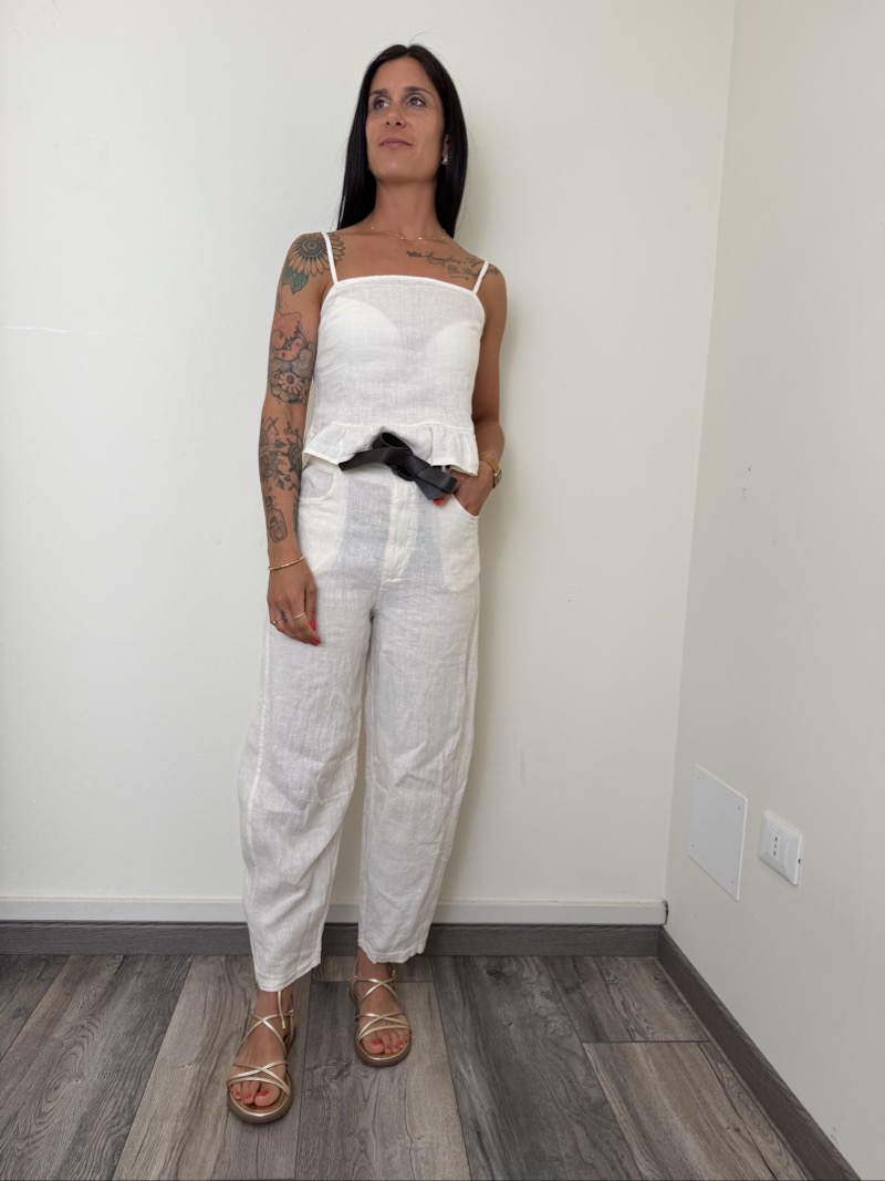 PANTALONE BARREL LATTE LINO SUSYMIX