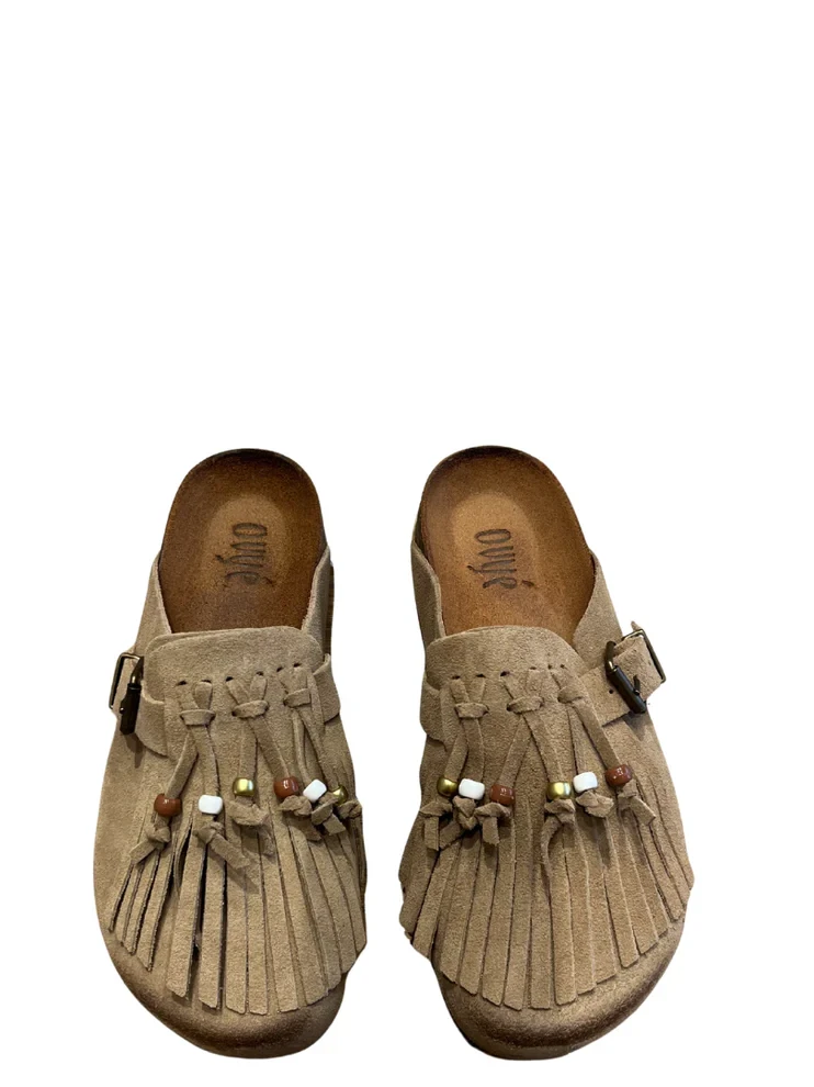 mules in camoscio frange ovyè