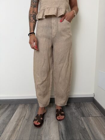 pantalone barrel lino safari susymix