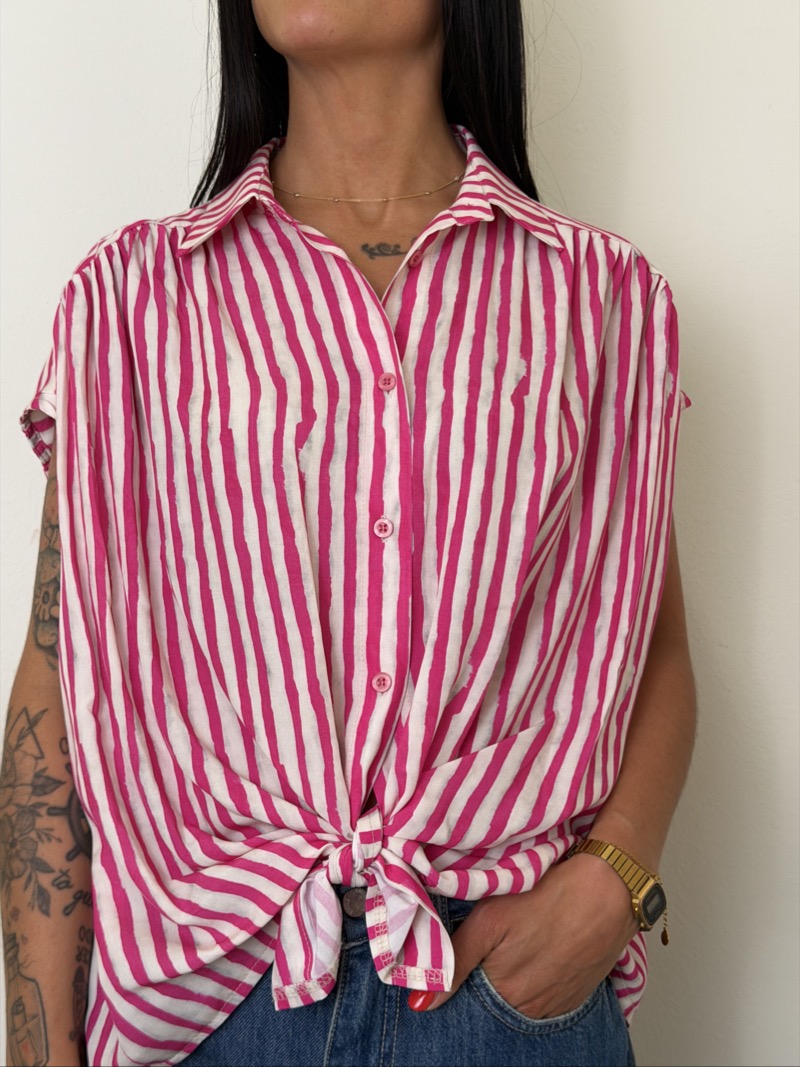 camicia nodo riga fuxia susymix
