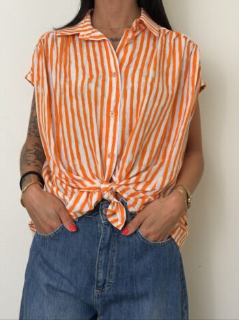 camicia nodo arancio susymix